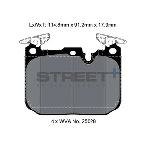 Pagid Street+ – Front Brake Pads for BMW M2/M3/M4 (G87/G80/G81/G82/G83)