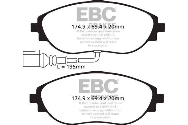 EBC Yellowstuff DP42089R - Brake Pads (Rear) 370mm for BMW M - Series G M2/M3/M4