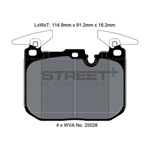 Pagid Street+ – Front Brake Pads for BMW M235I/M240I (F22/F23)